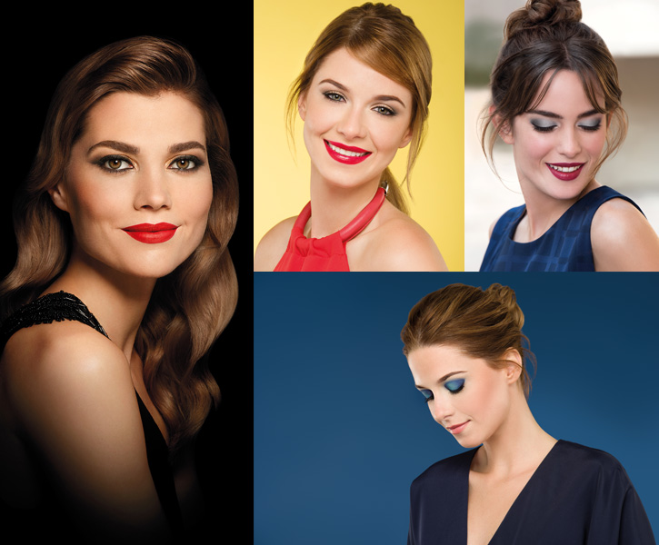 imagen de cuatro mujeres maquilladas distintas