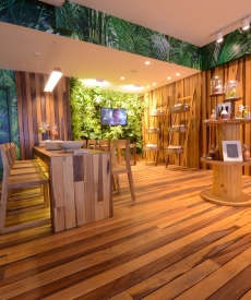 Amplio local decorado en madera