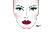 máscara de mujer maquillada con productos Natura Una